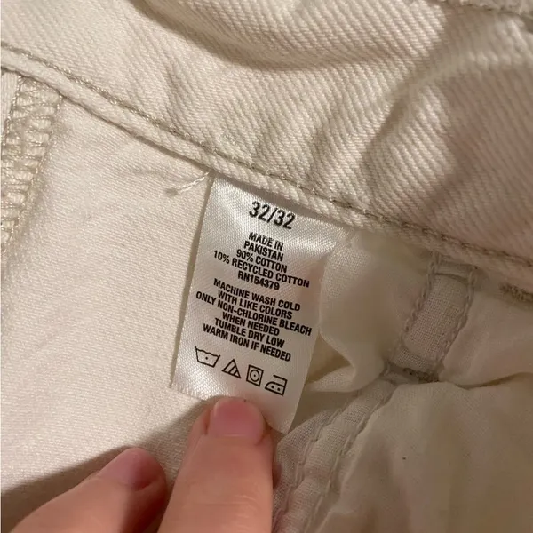 Aeropostale‎ women’s carpenter white cream loose fit relaxed jeans size 32/32 - Image 8
