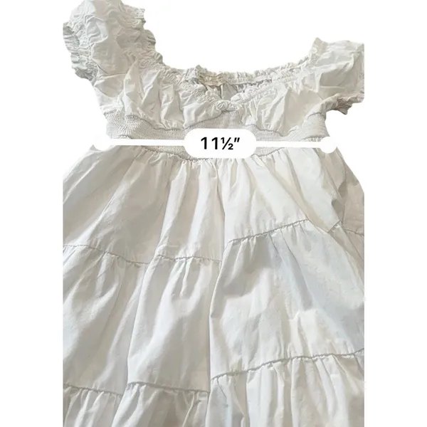 Altar'd State White Smocked Sweetheart Mini Dress L Little White Dress Bridal - Image 14