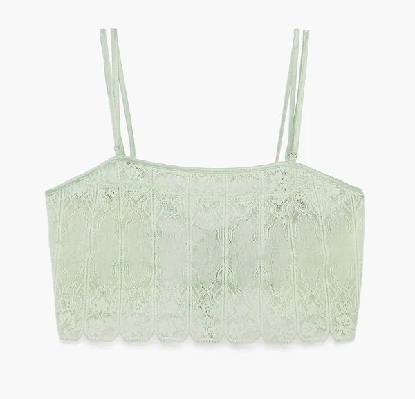 Savage X Fenty NWT DECO GLASS LACE SLEEP CAMI Green Mist Size S - Image 6