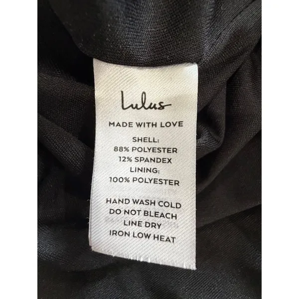 Lulus‎ Fabulous Encounters Black Satin Long Sleeve Midi Dress XS Party Cocktail - Image 10