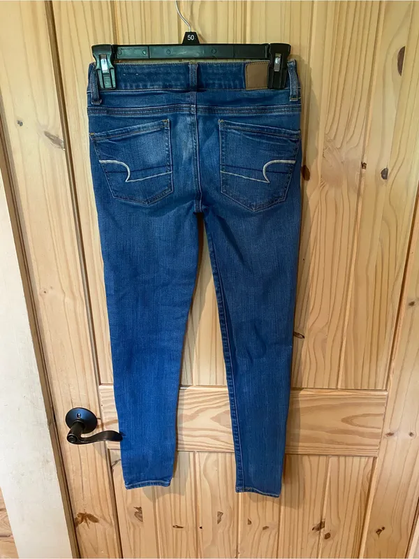American Eagle Outfitters Dark Blue Skinny Jeans - Image 5