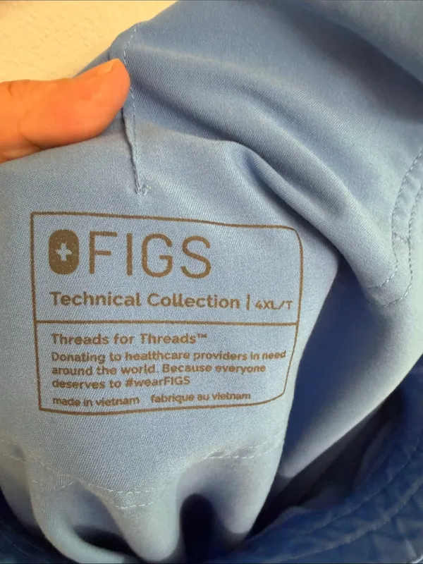 Figs Women’s 4X  Light Blue Drawstring technical collection scrub pant Joggers - Image 2