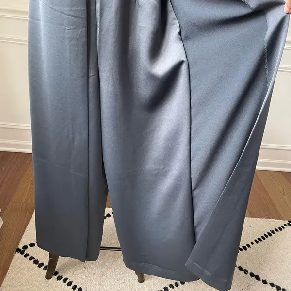 NWT Club Monaco Strapless Satin Jumpsuit Grey 8 $289 - Image 7