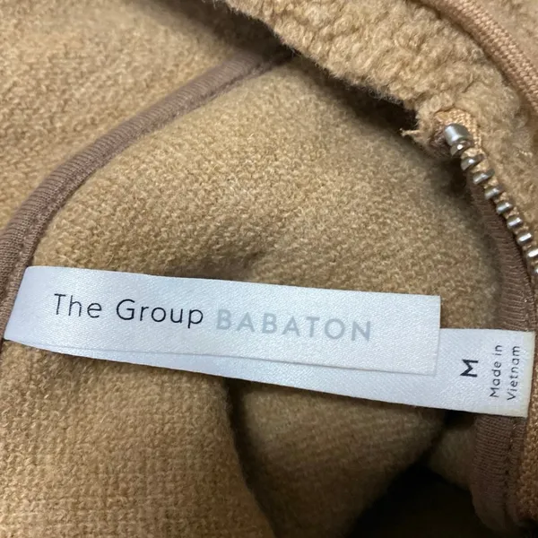 Aritzia The Group Babaton Lillian Wool Brown Faux Sherpa Hoodie Sweater Top M - Image 4