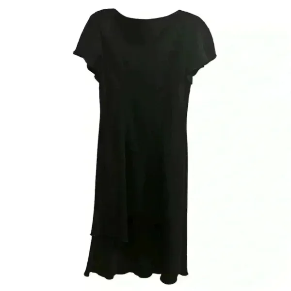S.L. Fashions Women's Black Cocktail Dress Size 10 V-Neck‎ Short Sleeve - Image 2