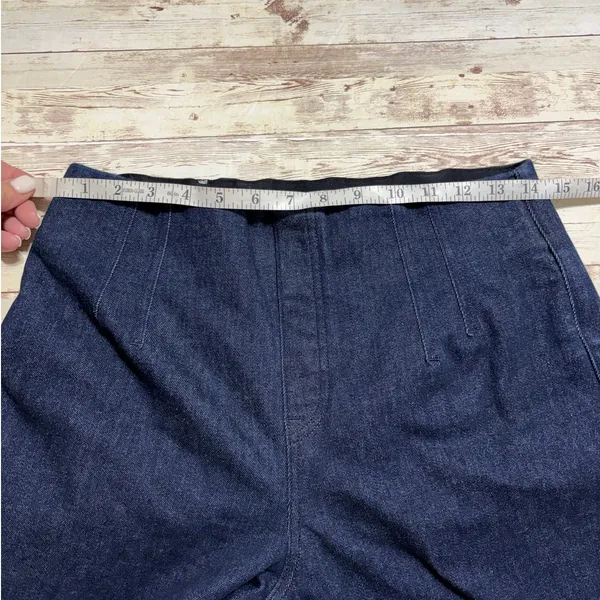 SPANX High-Waisted Pull-On Wide Leg Denim Jeans Pants Size Large Dark Wash - Image 7