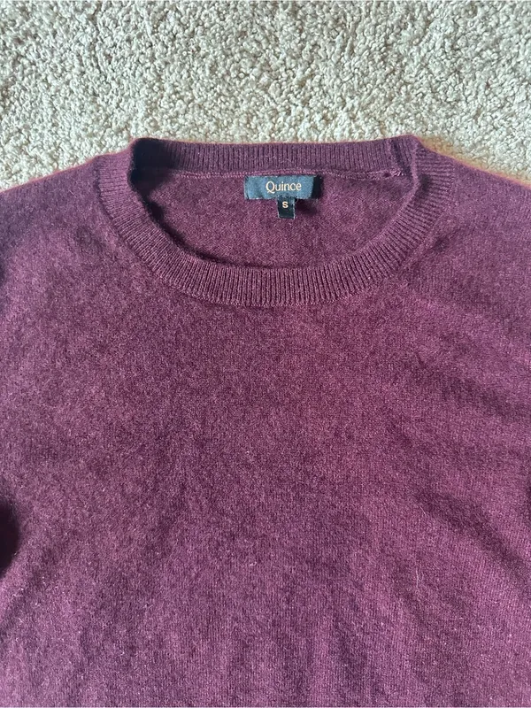 Quince Super Luxe Baby Cashmere Crewneck Sweater - Burgundy - Image 2