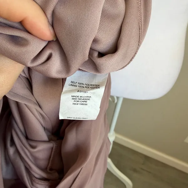 NWT Birdy Grey Kira Chiffon w Slit One Shoulder Toffee Bridesmaid Dress Womens L - Image 7