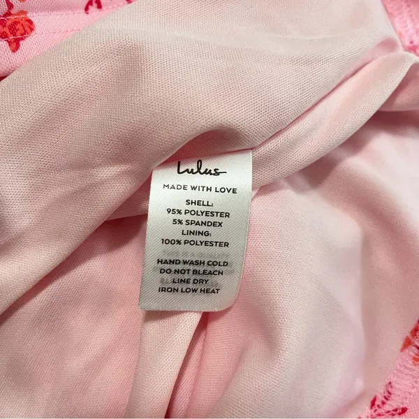 NWT Lulus Hot Off The Mesh Pink Floral Ruched Bodycon Halter Mini Dress LARGE‎ - Image 10