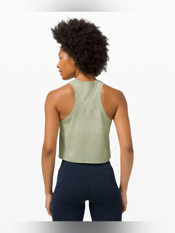 Lululemon Run and Train Racerback Tank Heathered Rosemary Green $58 MSRP - Image 3