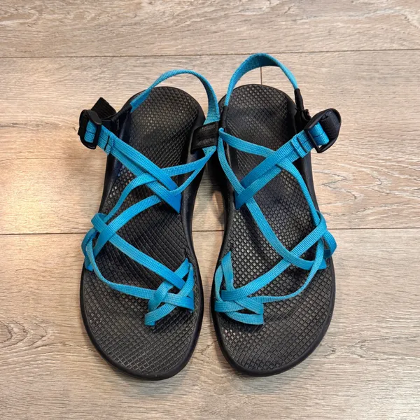 Chaco ZX/2 Classic Sport Sandals‎ Double Strap Toe Womens Size 11 Blue Black - Image 2
