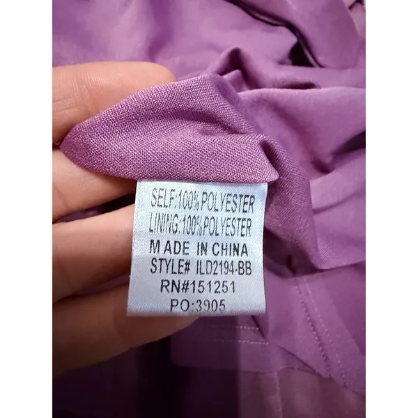 Baltic Born Plum Velvet Smocked High Neck Mini Dress Long Sleeve Womens XL - Image 4