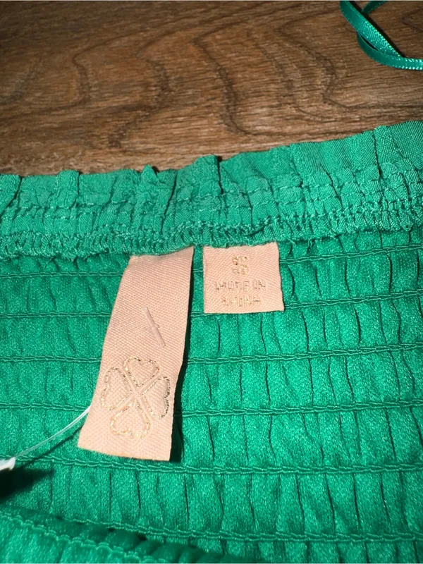 Emerald Green Boho Long Sleeve Ruffled Babydoll Tiered Midi Dress | Size Small - Image 3