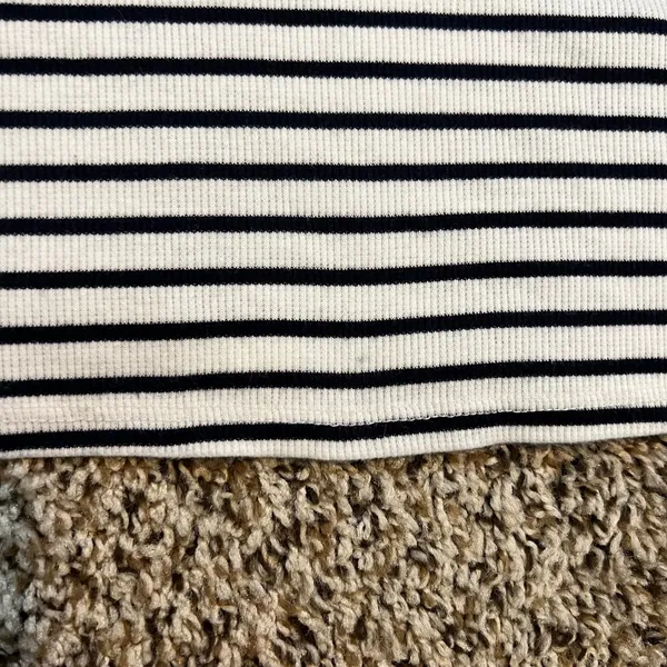Croft & Barrow Women Plus 4X Striped Ruffle Neck Ribbed Long Sleeve Black White‎ - Image 9