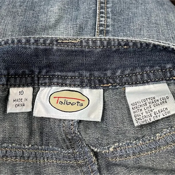 Talbots Denim Skirt Size 10 Blue Jean Drawstring 100% Cotton Short A-line Casual - Image 3