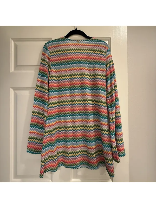 PQ Swim Ziggy Noah Coverup Tunic Chevron Rainbow Bell Sleeves XS / S Multicolor - Image 9