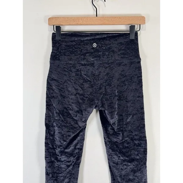Lululemon Womens Leggings Black Velvet Wunder Lounge High Rise Tight 28" Size 6 - Image 8