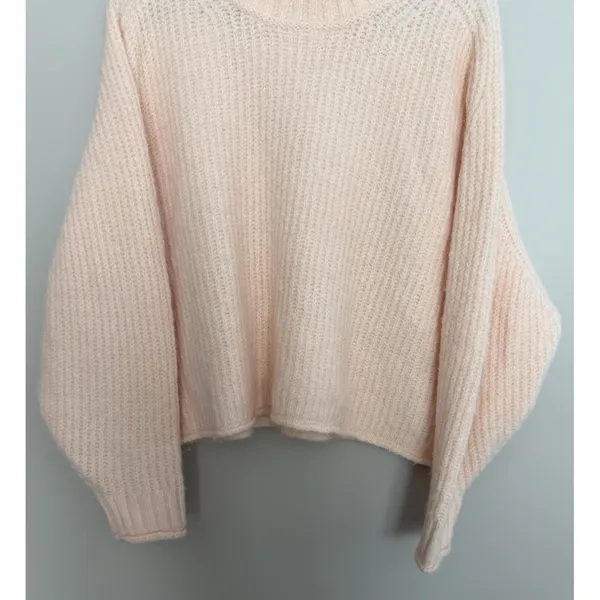 Pilcro Dawn Mock-Neck Chunky Sweater Cream/Peach Women's Size Large - Image 5