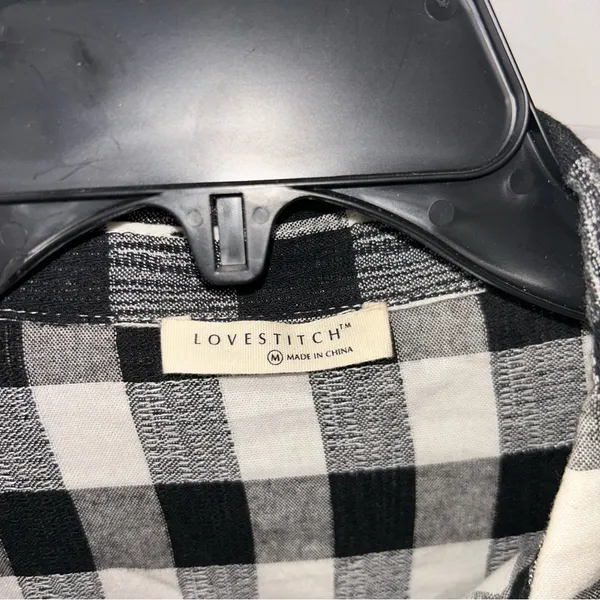 Lovestitch Black/White Plaid Tunic/Dress Women’s Medium - Image 3
