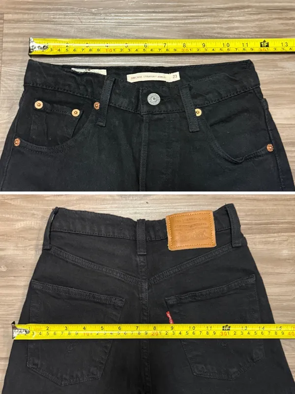 Levi’s Premium Ribcage Straight Ankle Jeans W23 L27 Black Sprout Big E - Image 7
