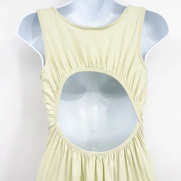 Lululemon Women Pima Cotton Open Back Dewy‎ Athleisure Minimalist Midi Dress - Image 6