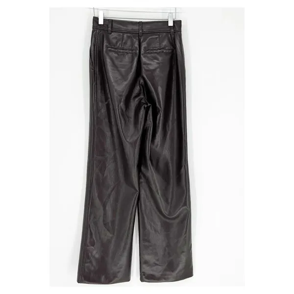Aritzia‎ Babaton Command Faux Leather Trousers Women's 0 Brown Capsule Wardrobe - Image 4