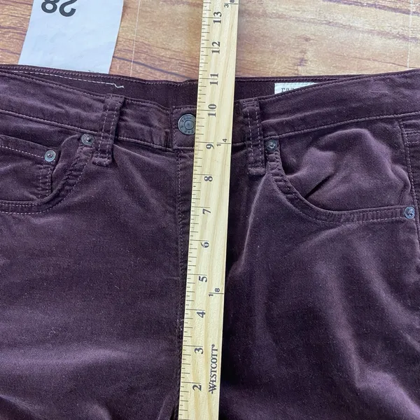 RAG & BONE 10 Inch Crop Flare Burgundy Suede Like Pants Size 28 Made In USA - Image 12