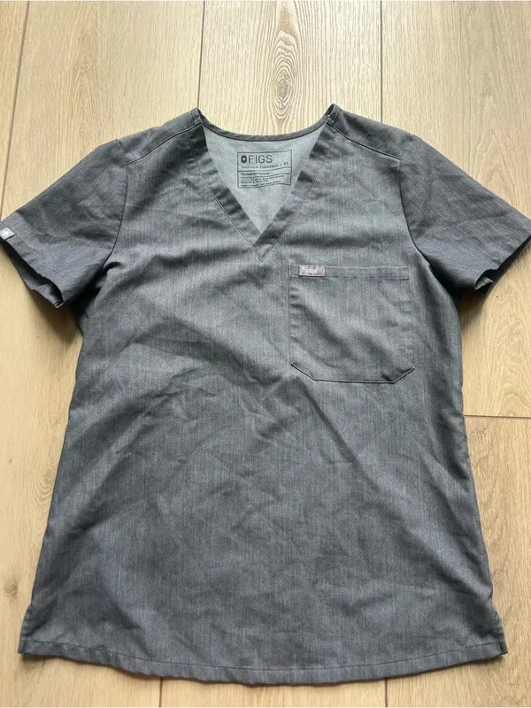 Figs Catarina Graphite Heather Gray Scrub Top Shirt Size XS - Image 8