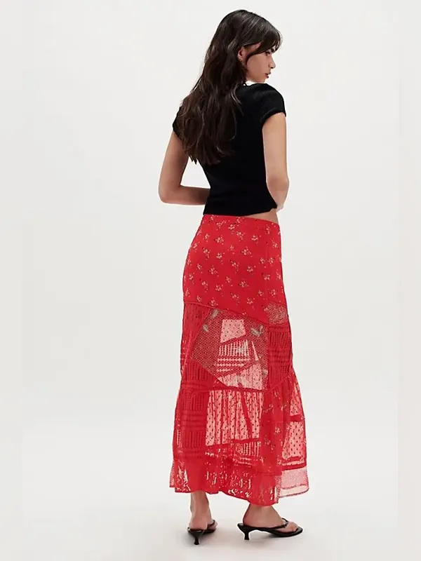 Free People Daniella Lace Maxi Skirt Large - Image 2