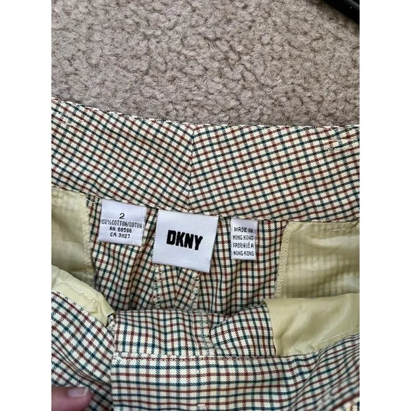 Vtg 90s Y2K DKNY Plaid Pants 2 Straight Leg Preppy Academic Teacher Business - Image 8