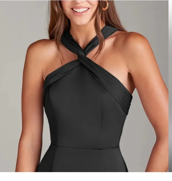 Azazie Rue Black Strapless Dress - Image 6