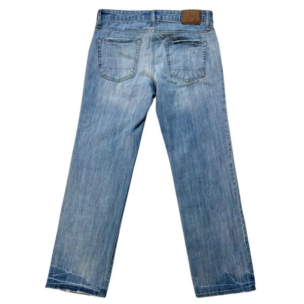 Aeropostale Denim Blue Jeans Mens Size 32/32 Slim Straight Distressed Inseam 30” - Image 2