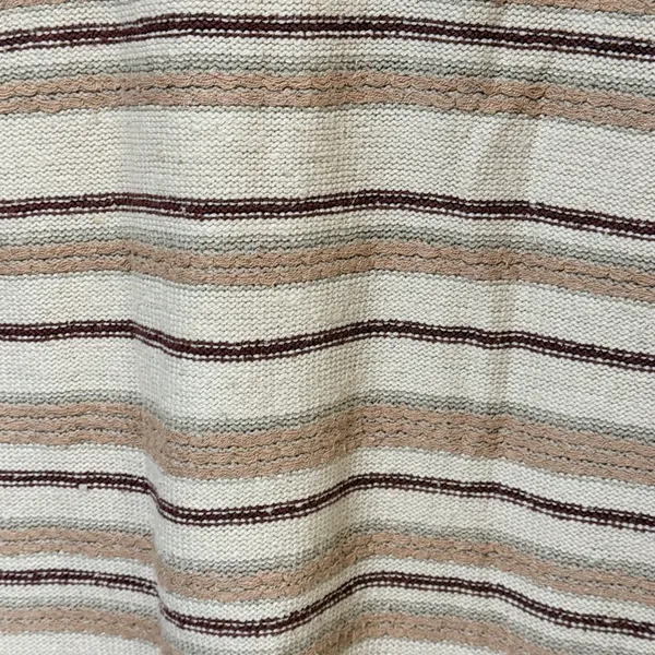 Eddie Bauer Vintage Silk Cotton Striped Sweater Vest Cream Tan Burgundy Large - Image 5