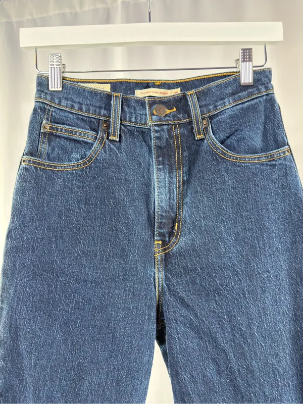 Levi's 70's High Slim Straight Jeans in Dark‎ able Size 25 - Image 5