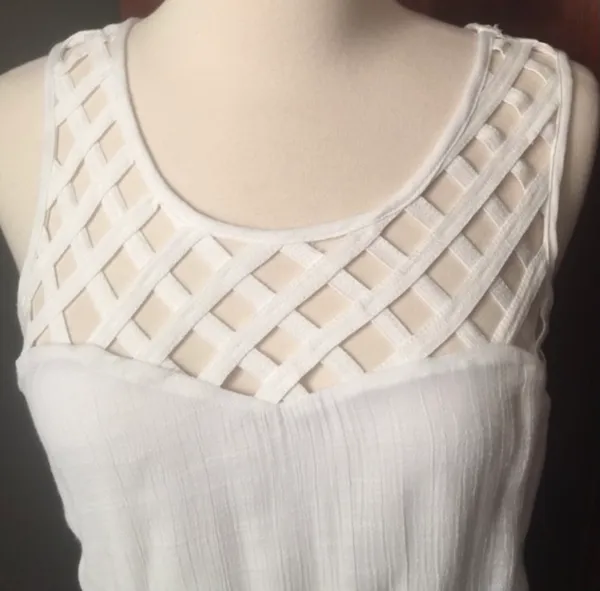 Lily Rose White Lattice Belted Skater Sundress - Image 5