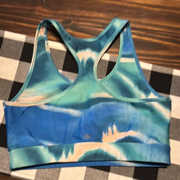 Splits59 Blue and Cream Sports Bra medium - Image 3