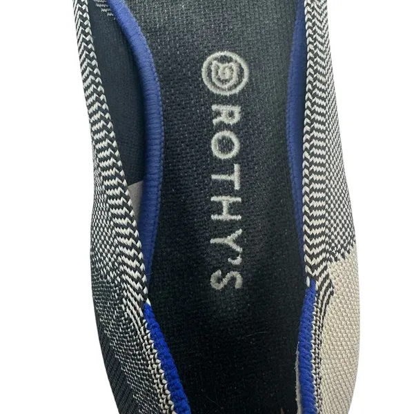 Rothy's The Flat Captoe Black‎ White Plaid Check Retired Ballerina Size 10 - Image 14