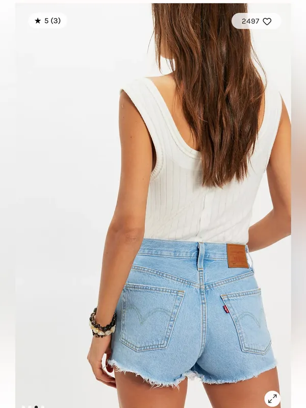 Levi's Light Blue 501 Distressed Denim Cutoff Shorts size 28. - Image 2
