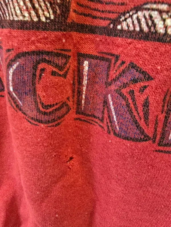 {XXL} Vintage Disney Mickey Mouse Sweatshirt Brazos Sportswear Red **flaws** - Image 13