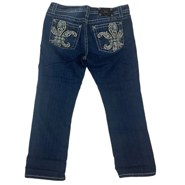 Miss Me size 30 boyfriend capri jeans denim chunky stitch crop - Image 2