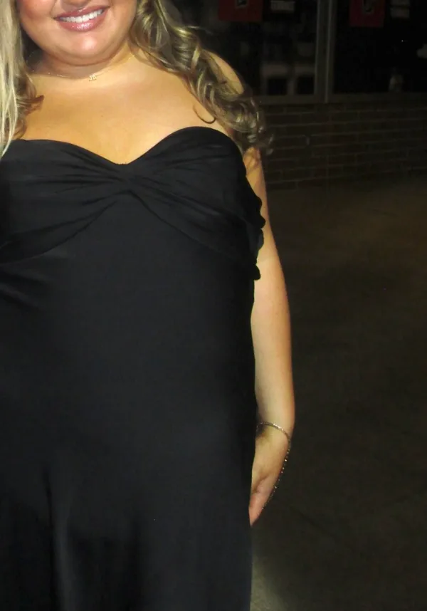 Beginning Boutique Strapless Satin Black Maxi Dress - Image 2