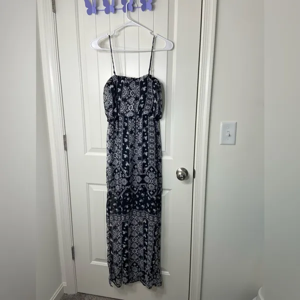 NWOT City Triangles women’s black white‎ sheer lined adjustable pattern dress XS - Image 6