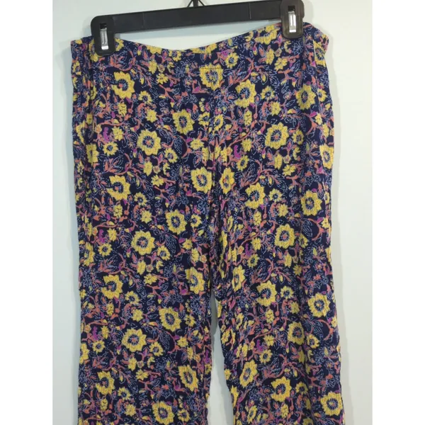 Billabong Multicolor Pull On Floral‎ Pants Womens LARGE Bohemian - Image 2