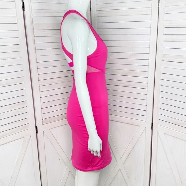 Fabletics Tropez Sleeveless Open Racer Back Athletic Dress Magenta Pink‎ Small - Image 4
