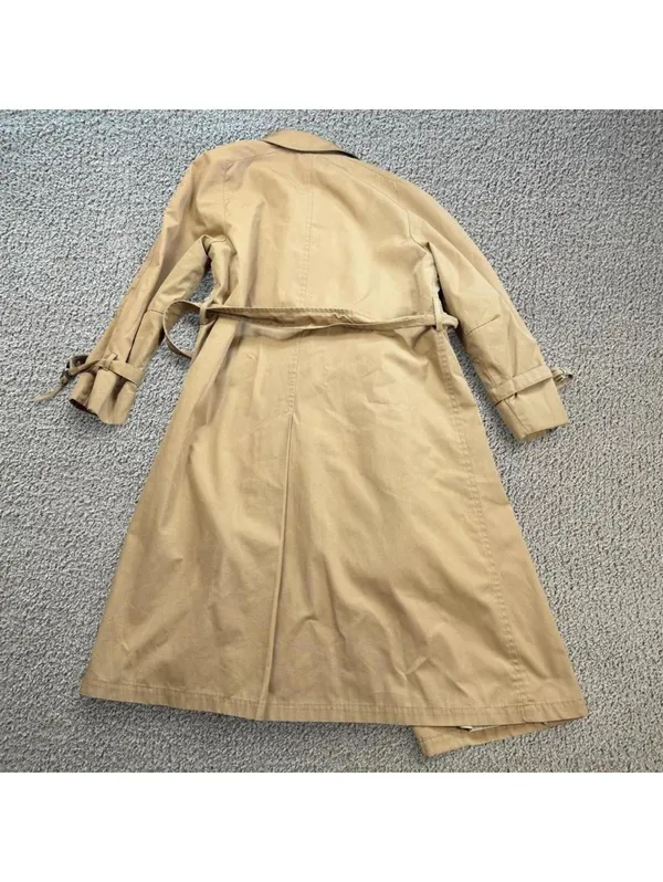 Vintage London Fog Maincoats Full Length Tan Belted Trench Coat Womens 10 P USA - Image 2