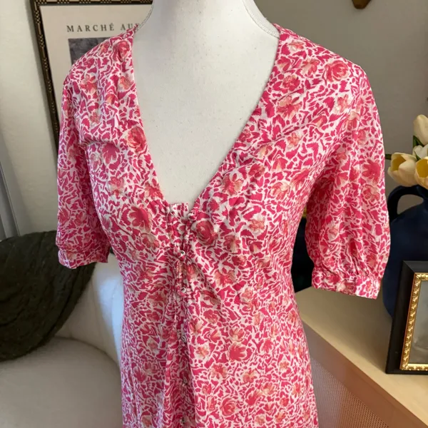 MISA LOS ANGELES‎ Betsee Midi Dress Floral Button Down Cotton Dress Size XS - Image 4