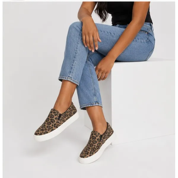 No Boundaries Womens Leopard Twin Gore Canvas Slip On Memory Foam Sneakers 7.5W - Image 7