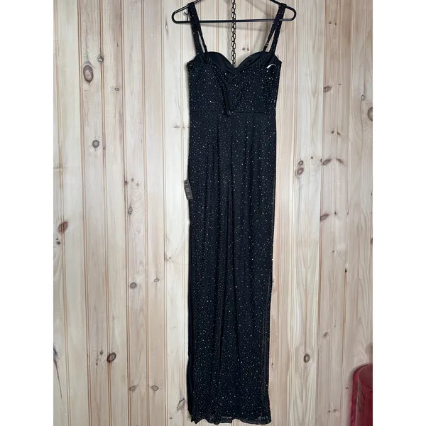 NWT Lulus A-Lister Black Rhinestone Bustier Maxi Dress Glam Cocktail Party Sz S - Image 6