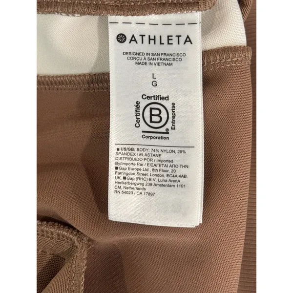 Athleta Womens Pants Brown Venice Wide Leg Colorblock Comfort Stretch Large - Image 5