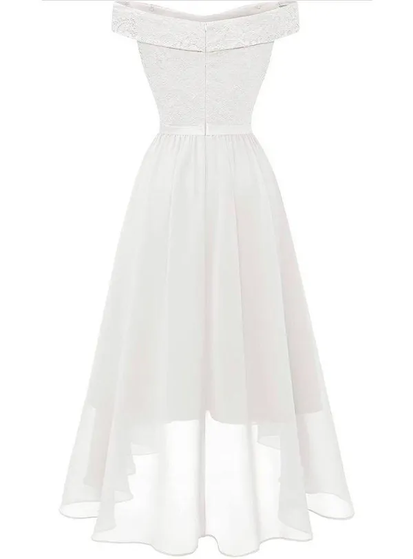 NEW Lace Chiffon Long Dress Off The Shoulder Formal 2X - Image 5